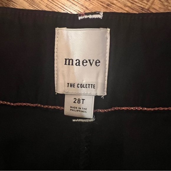 Anthropologie Maeve The Colette Pants Black Contrast Stitch Edition Wide Leg - Picture 9 of 13